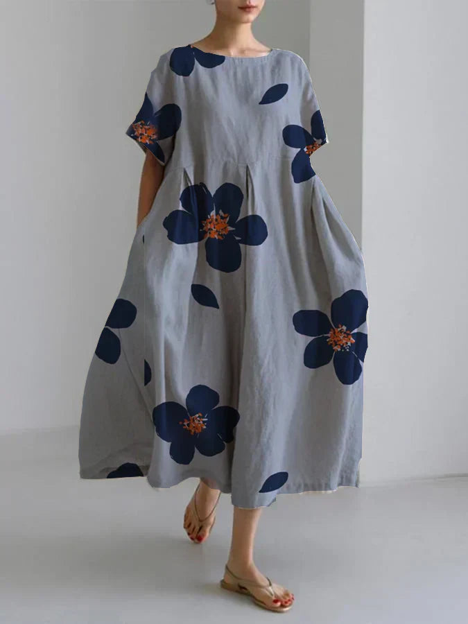 Nielsen™ | Elegant blomstret lang kjole